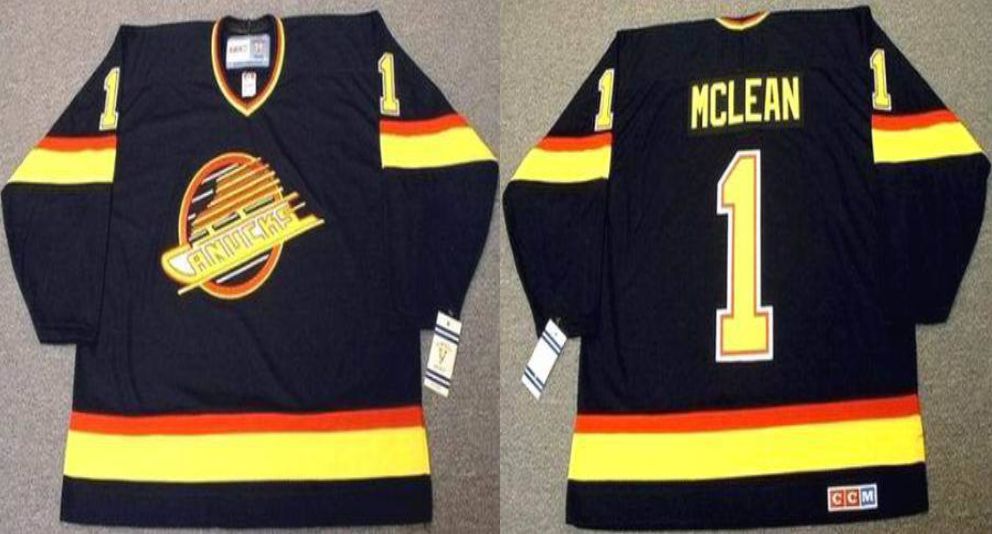 2019 Men Vancouver Canucks #1 Mclean Black CCM NHL jerseys1